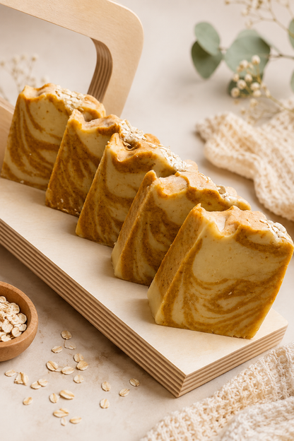 Jabón Saponificado de Avena, Leche de Cabra y Cúrcuma